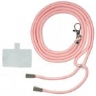 Cool Cordón Colgante Universal Rosa Con Tarjeta para Smartphone