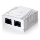 Roseta de Superficie Cat5e 2 Conectores Red Hembra RJ-45 Roseta de Superficie Cat5e 2 Conectores Red Hembra RJ-45
