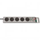 Brennenstuhl Régua Super-Solid 5 Tomadas Silver