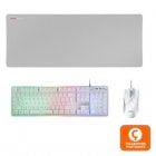 Mars Gaming MCPX Combo Gaming Teclado + Rato + Tapete XXL Branco (PT)