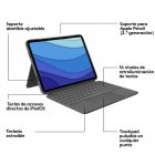 Logitech Combo Touch Capa com Teclado Cinzento para iPad Pro 11" (1º/2º/3º/4º Gen)