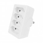 Extrastar Adaptador Cuádruple Enchufe 10A Blanco Extrastar Adaptador Cuádruple Enchufe 10A Blanco