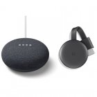 Google Pack Nest Mini Altavoz Inteligente y Asistente Carbón +  Chromecast 3