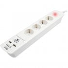 TM Electron Regleta 4 Tomas + 2 USB con Protección Blanco TM Electron Regleta 4 Tomas + 2 USB con Protección Blanco