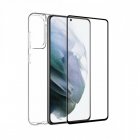 Muvit Funda Cristal Soft para Samsung S21 FE 5G  + Protector de Pantalla Cristal Templado Marco Negro