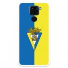 Funda Licencia Oficial del Cádiz CF Escudo Fondo Bicolor para Xiaomi Redmi Note 9