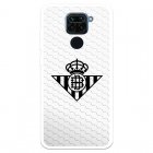 Funda Licencia Oficial Real Betis Balompié Escudo Negro Fondo Red para Xiaomi Redmi Note 9