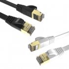 Max Connection Pack 2 Cables de Red Planos F/STP RJ45 Cat.7 32AWG 0.5m + 15 Bridas Colores Surtidos