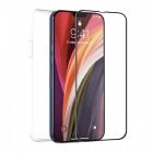 Muvit for Change Pack Cristal Templado Marco Negro + Funda Cristal Soft para iPhone 13 Mini