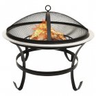 VidaXL Brasero y Barbacoa 2 en 1 con Atizador 56x56x49cm Acero Inoxidable