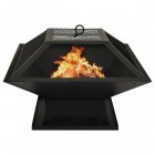 VidaXL Brasero y Barbacoa 2 en 1 con Atizador 46.5x46.5x37cm Acero