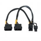 Nanocable Cable de Alimentacion 2xMolex a PCIe 20cm Negro