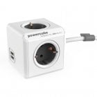 PowerCube Extended USB 4 Tomas + 2 USB 1.5m Gris PowerCube Extended USB 4 Tomas + 2 USB 1.5m Gris