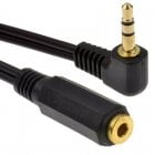 Cable Extensor Jack 3.5mm Macho/Hembra Acodado 2m Negro Cable Extensor Jack 3.5mm Macho/Hembra Acodado 2m Negro