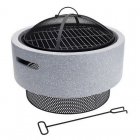 ProGarden Brasero Redondo con Parrilla 52x18.5cm Gris Claro