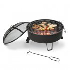 Outsunny Brasero Exterior 2 en 1 Negro