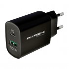 Akashi Cargador de Pared USB-C/USB 3.0 20W Negro