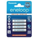 Confezione da 4 batterie ricaricabili AAA Panasonic Eneloop da 750 mAh