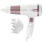 Sèche-cheveux Ionique Professionnel Rowenta Premium Care Pro CV7460F0 2400W 3 Températures 2 Vitesses avec Diffuseur et Concentrateur Rose Or Blanc