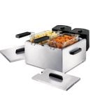 Friteuse Traditionnelle Princess 183123 6L 3600W Double Cuve Acier Inoxydable avec Thermostat