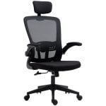 Vinsetto Silla Oficina Altura Ajustable de 114-122cm Reposabrazos Plegable Negra Vinsetto Silla Oficina Altura Ajustable de 114-122cm Reposabrazos Plegable Negra