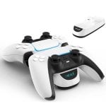 Klack CargkPS5 Cargador Dual para Mandos PS5 Blanco