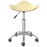 VidaXL Silla de Oficina Cuero Sintético Crema