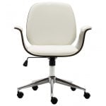 VidaXL Silla de Oficina Madera Curvada Blanca