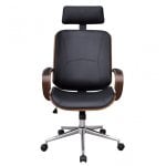 VidaXL chaise de bureau pivotante bois courbé marron/noir
