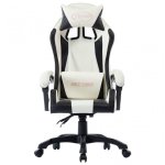 VidaXL Cadeira Gaming Couro Sintético Preta/Branca