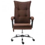 VidaXL chaise de bureau de massage tissu marron