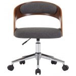 VidaXL Silla Oficina Giratoria Curvada Madera/Gris