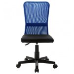 VidaXL Chaise de Bureau Noir/Bleu Maille