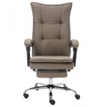 VidaXL Silla de Oficina de Masaje Tela Gris Taupe