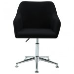 VidaXL chaise de bureau pivotante tissu noir