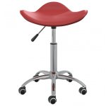 VidaXL Silla de Oficina Cuero Sintético Rojo Tinto