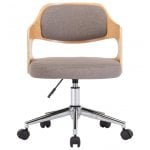 VidaXL Silla de Oficina Giratoria Madera Curvada Tela Gris