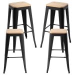 Packs Taburetes Altos - Pack 4 Taburetes Torix Madera Natural - Negro