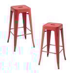 Packs Taburetes Altos - Pack 2 Taburetes Torix Vintage - Rojo vintage
