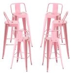 Packs Taburetes Altos - Pack 6 Taburetes Torix Respaldo - Rosa