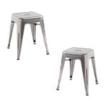 Packs Taburetes Pequeños - Pack 2 Taburetes Torix Pequeños - Gris metalizado