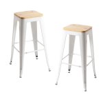 Packs Taburetes Altos - Pack 2 Taburetes Torix Madera Natural - Blanco