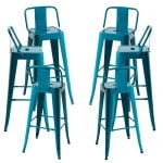 Packs Taburetes Altos - Pack 6 Taburetes Torix Respaldo - Verde azulado