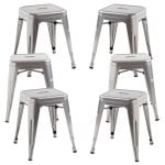Packs Taburetes Pequeños - Pack 6 Taburetes Torix Pequeños - Gris metalizado