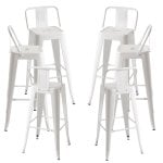 Packs Taburetes Altos - Pack 6 Taburetes Torix Respaldo - Blanco