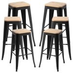 Packs Taburetes Altos - Pack 6 Taburetes Torix Madera Natural - Negro
