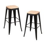 Packs Taburetes Altos - Pack 2 Taburetes Torix Madera Natural - Negro mate