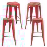 Packs Taburetes Altos - Pack 4 Taburetes Torix Vintage - Rojo vintage