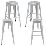 Packs Taburetes Altos - Pack 4 Taburetes Torix Altos - Gris metalizado