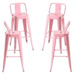 Packs Taburetes Altos - Pack 4 Taburetes Torix Respaldo - Rosa